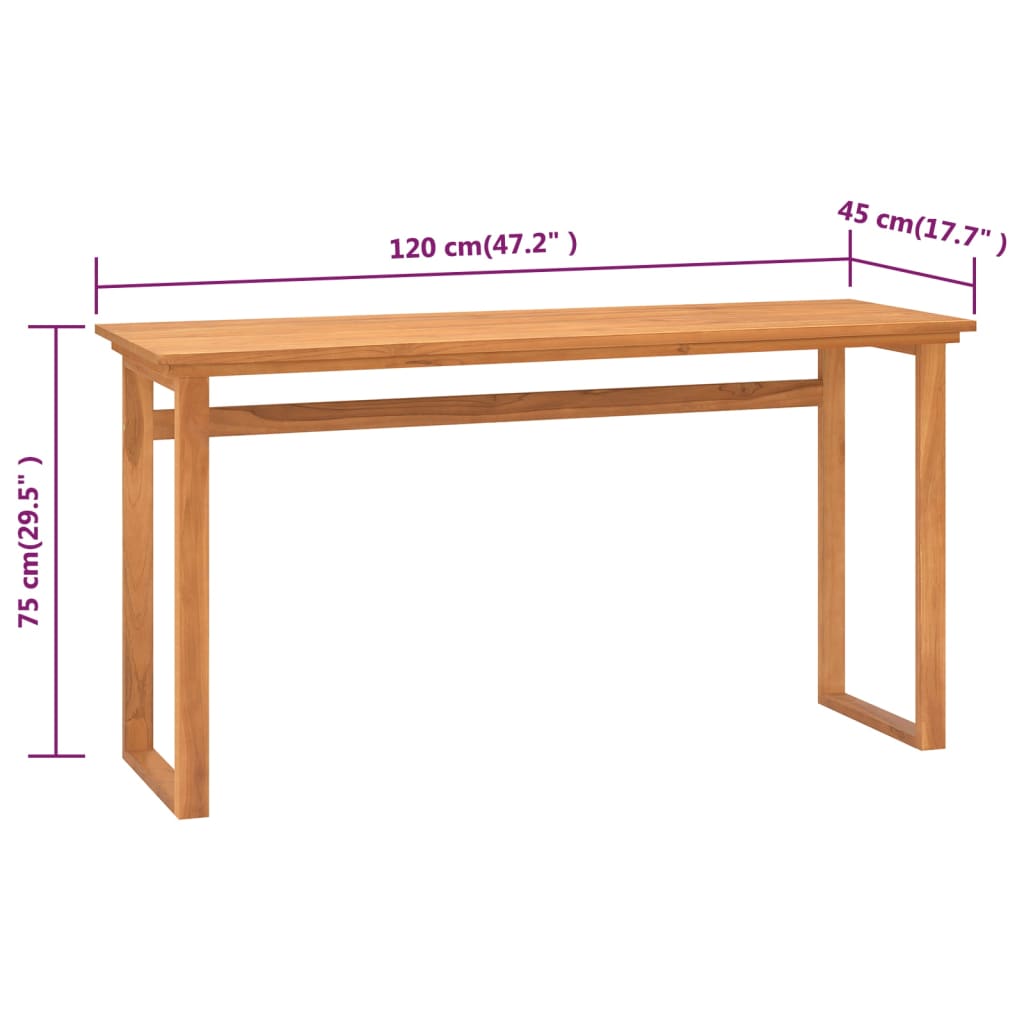 Desk 120x45x75 cm Solid Teak Wood