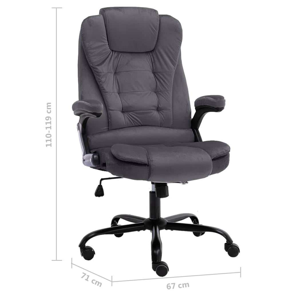 Fauteuil de bureau Gris foncé Velours