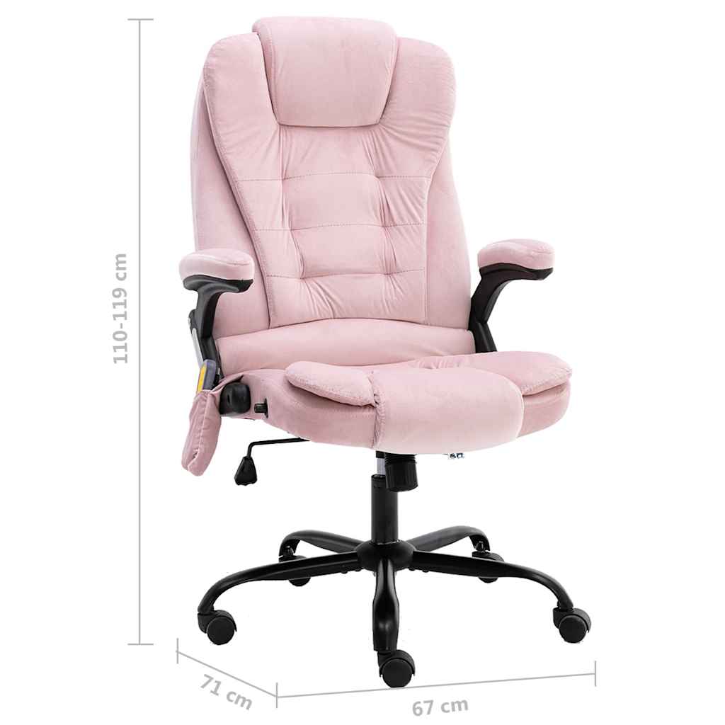 Fauteuil de bureau massant en velours rose