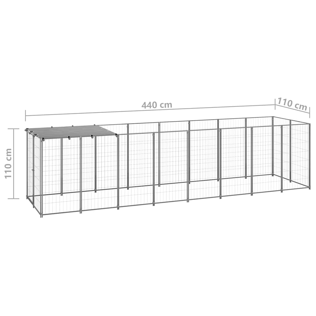 Hundezwinger Silbern 4,84 m² Stahl