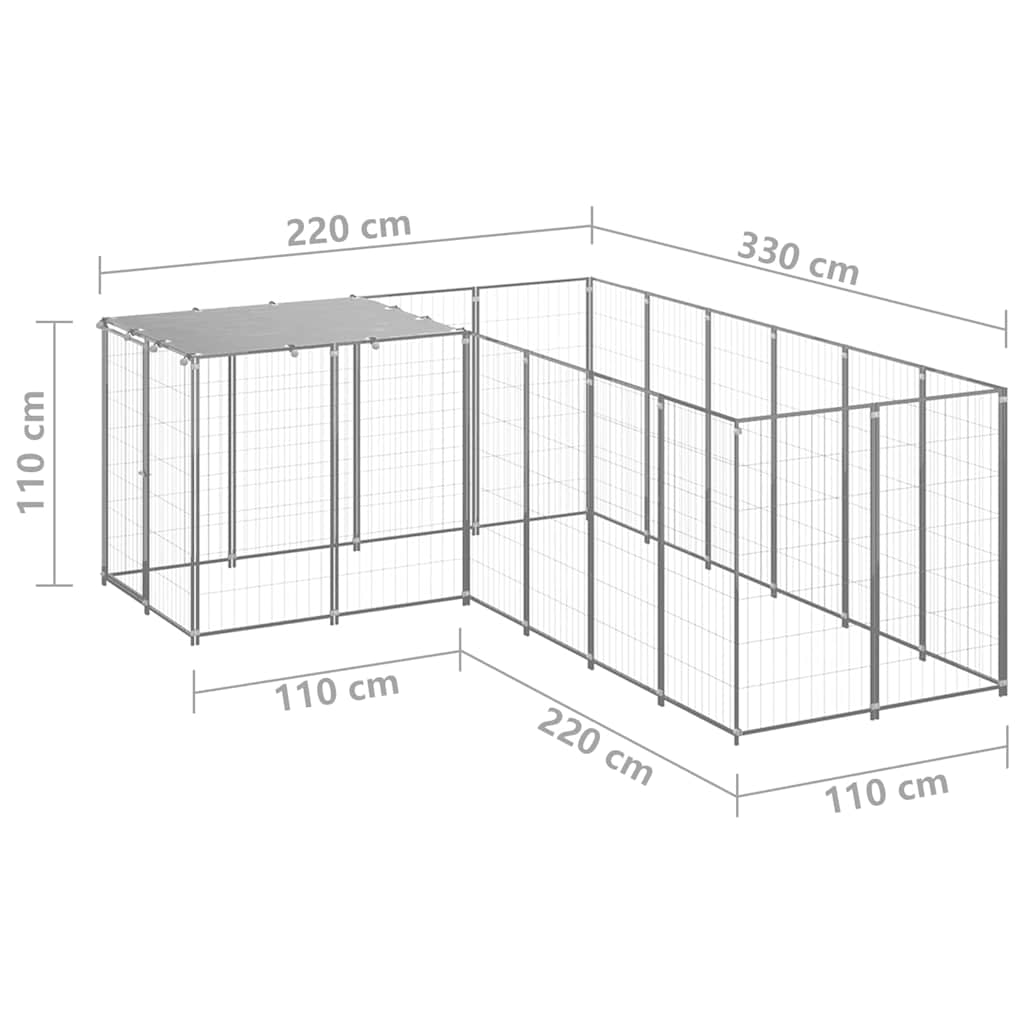 Hundezwinger Silbern 4,84 m² Stahl