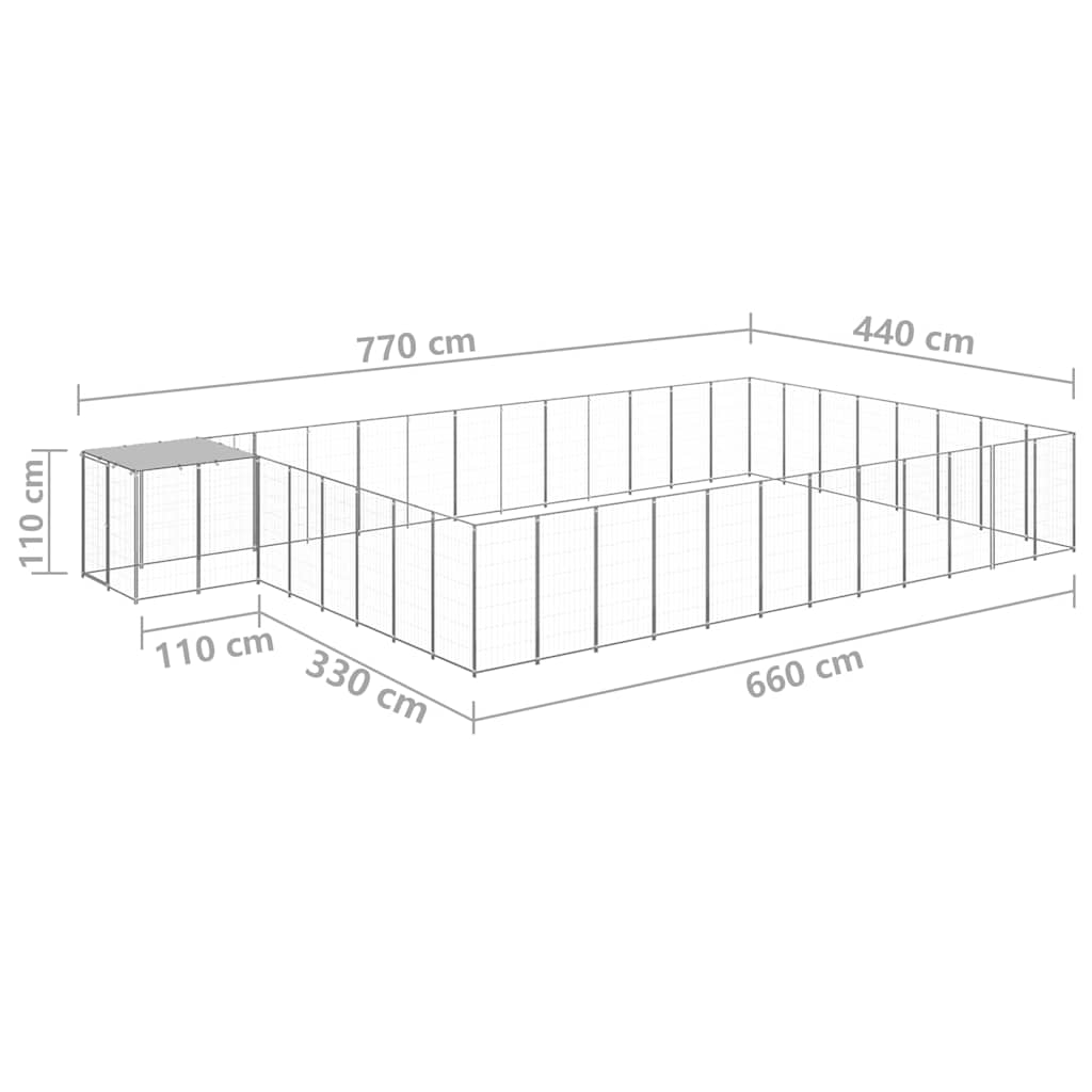 Hundezwinger Silbern 30,25 m² Stahl