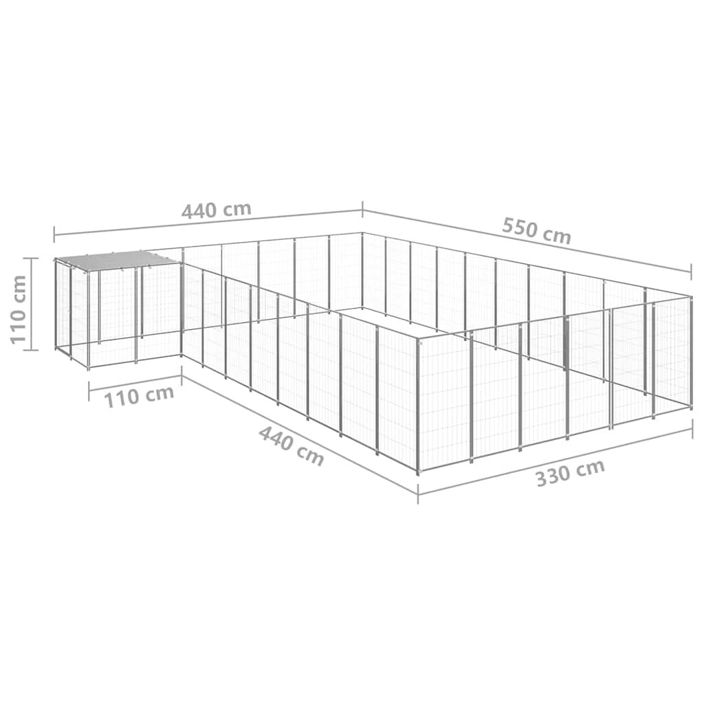 Hundezwinger Silbern 19,36 m² Stahl
