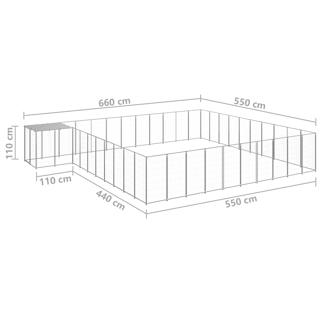 Hundezwinger Silbern 31,46 m² Stahl