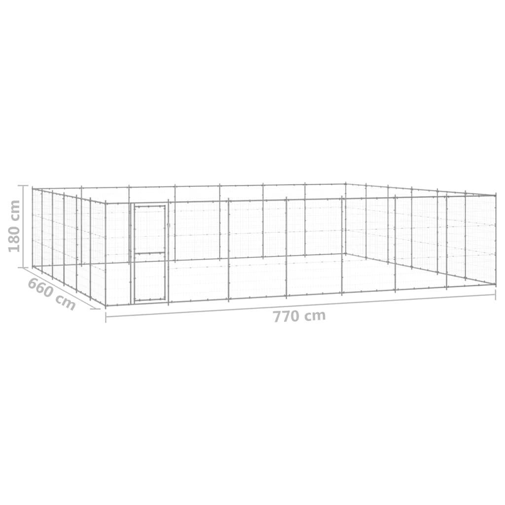 Outdoor-Hundezwinger Verzinkter Stahl 50,82 m²