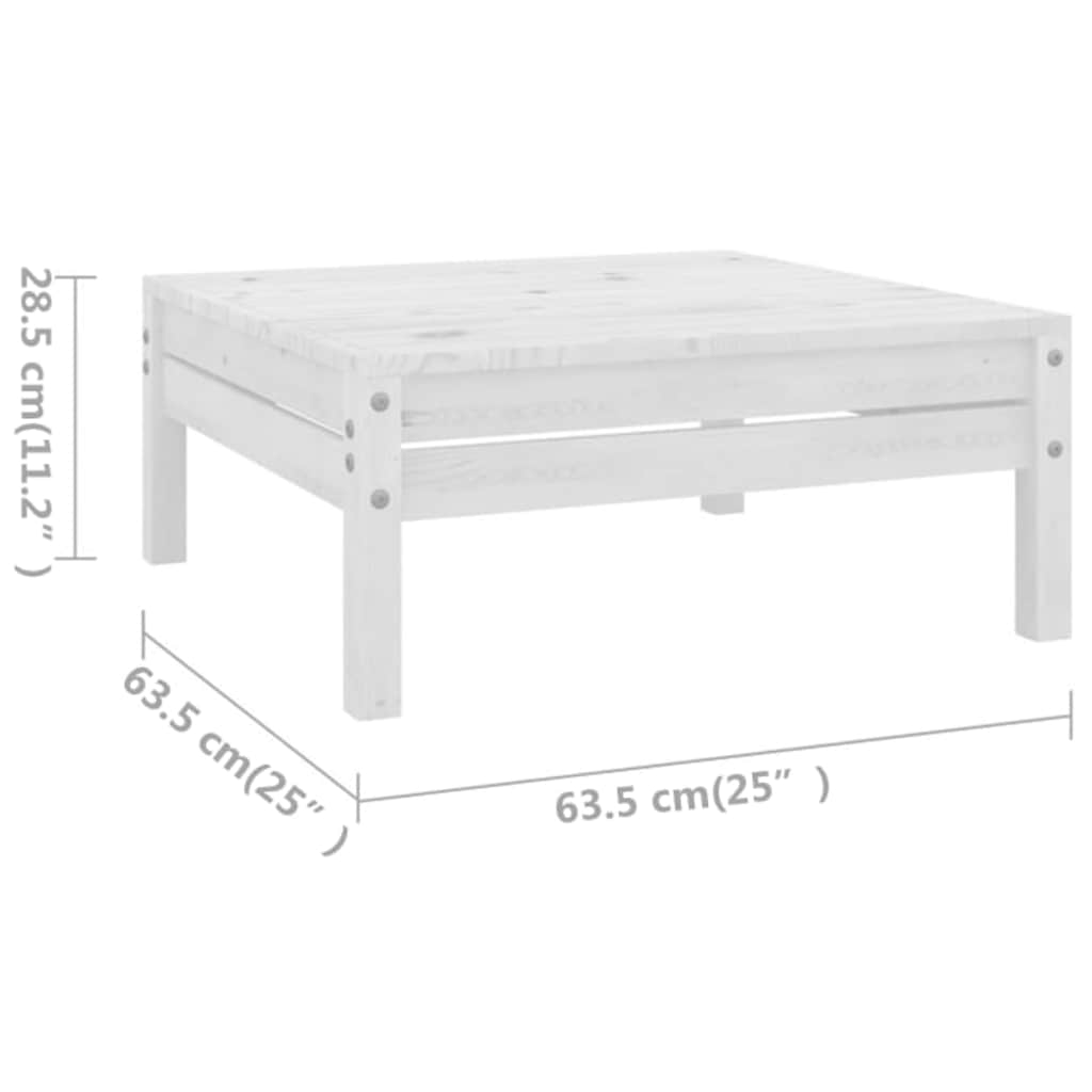 5-tlg. Garten-Lounge-Set Weiß Kiefer Massivholz