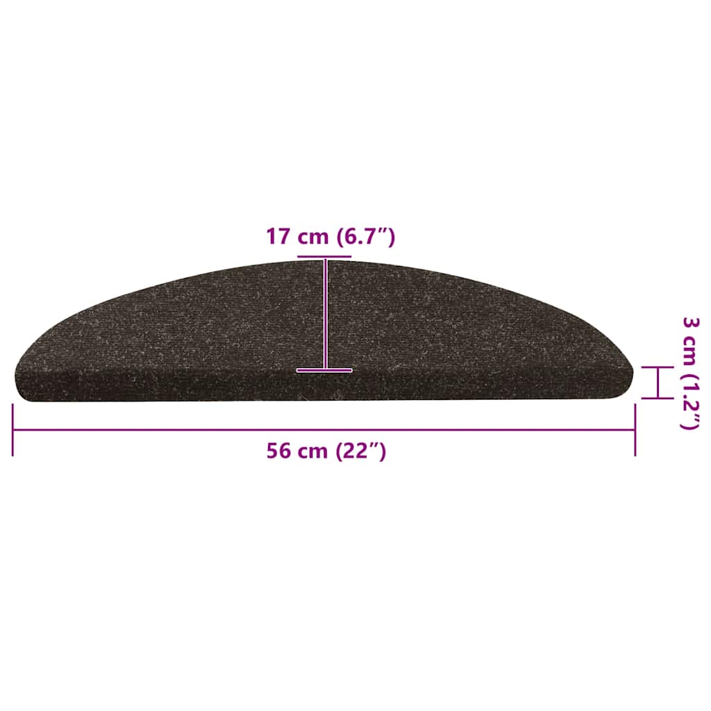Stufenmatten Selbstklebend 15 Stk. 56x17x3 cm Anthrazit