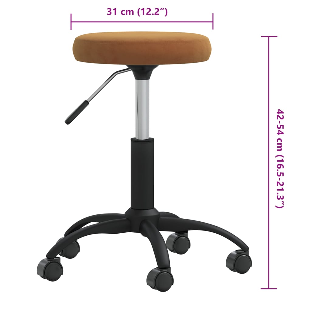 Massage Stool Velvet Brown