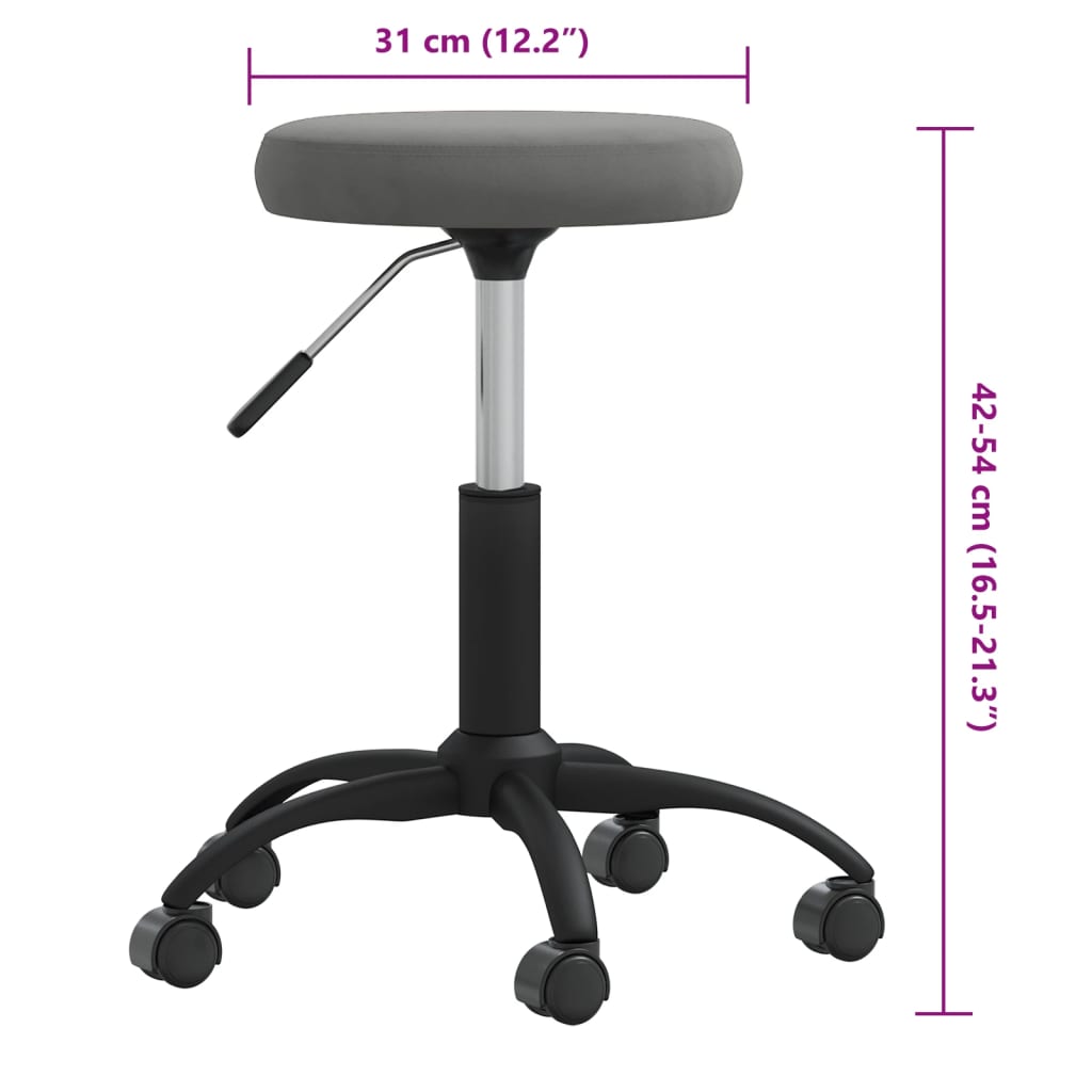 Massage Stool Velvet Dark Grey
