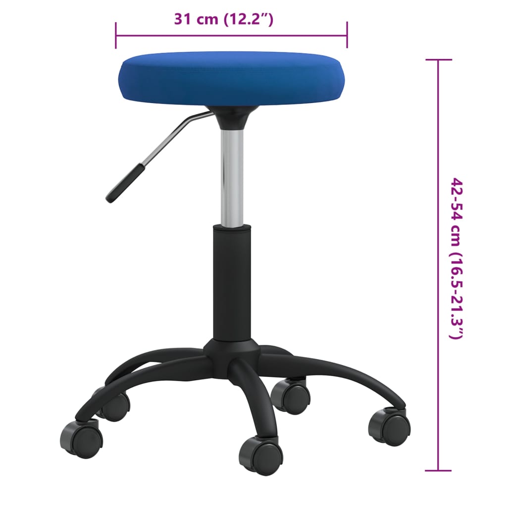 Massage Stool Velvet Blue