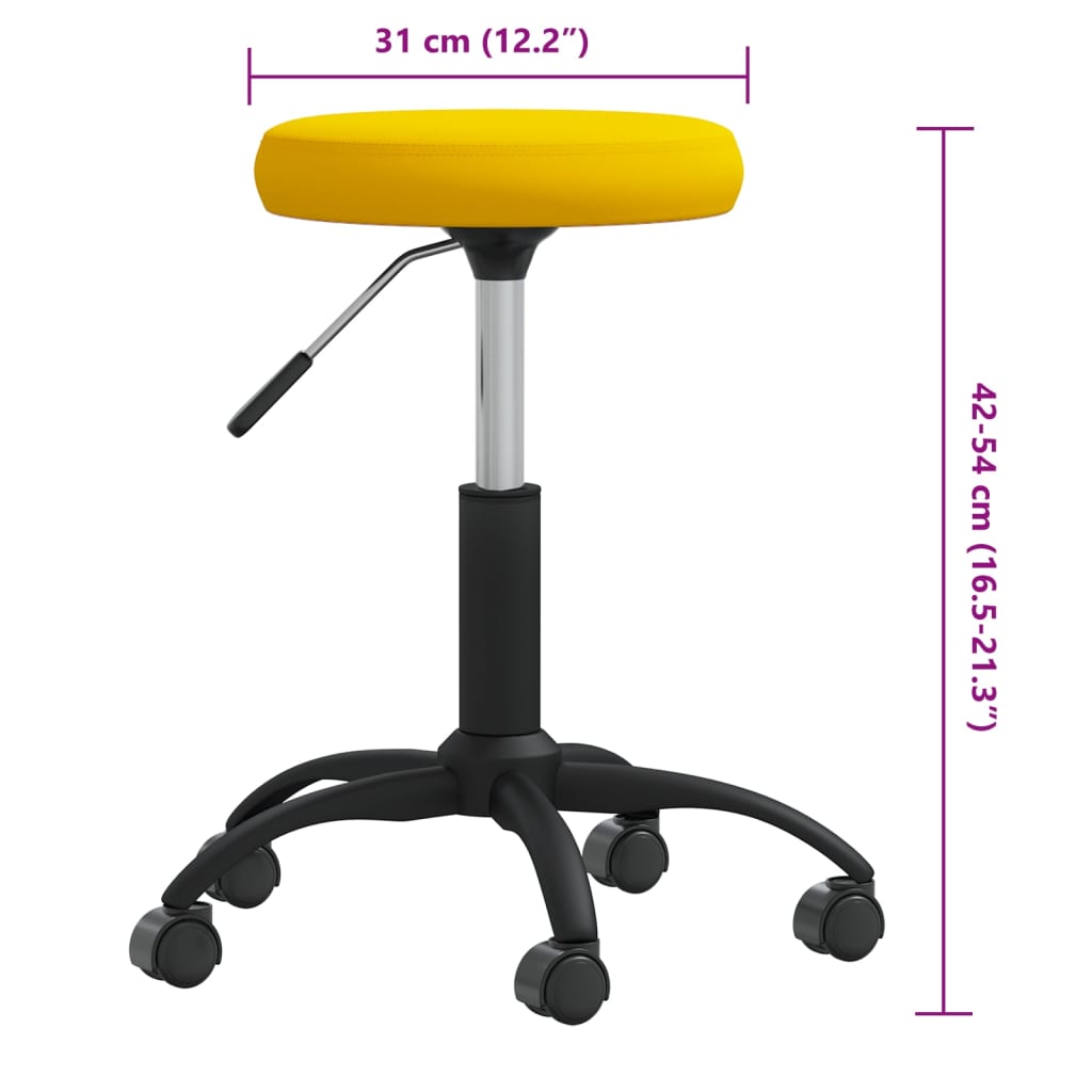 Massage Stool Velvet Mustard Yellow