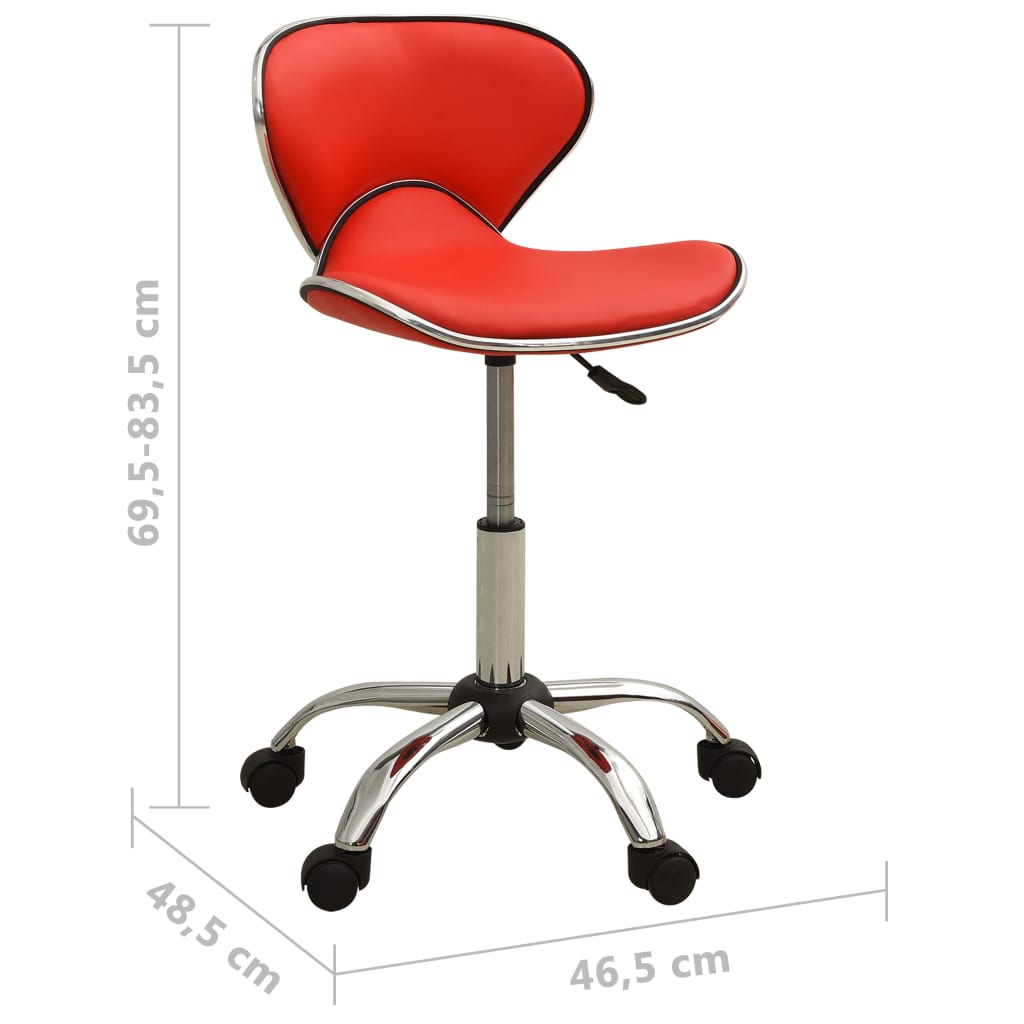 Chaise de bureau rouge similicuir