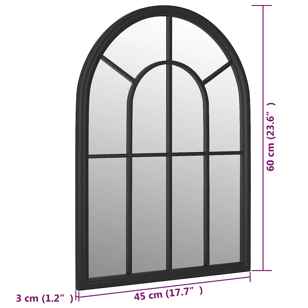 Miroir de jardin noir 60x45 cm Fer