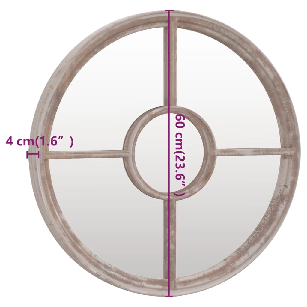 Garden Mirror Sand 60x4 cm Iron Round
