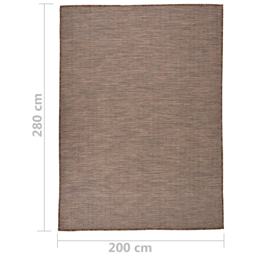 Tapis d'extérieur tissé à plat 200x280 cm Marron