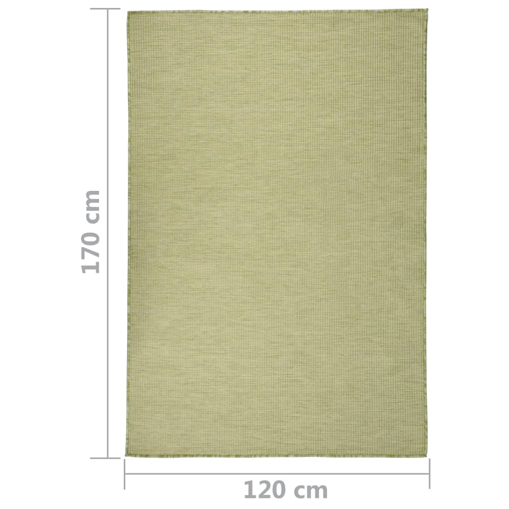 Tapis d'extérieur tissé plat 120x170 cm Vert