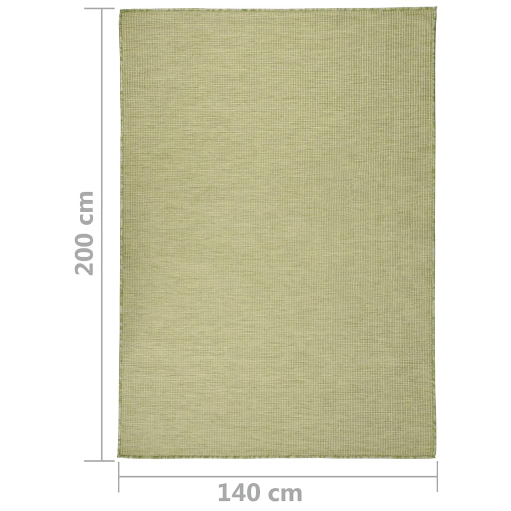 Tapis d'extérieur plat tissé 140x200 cm Vert