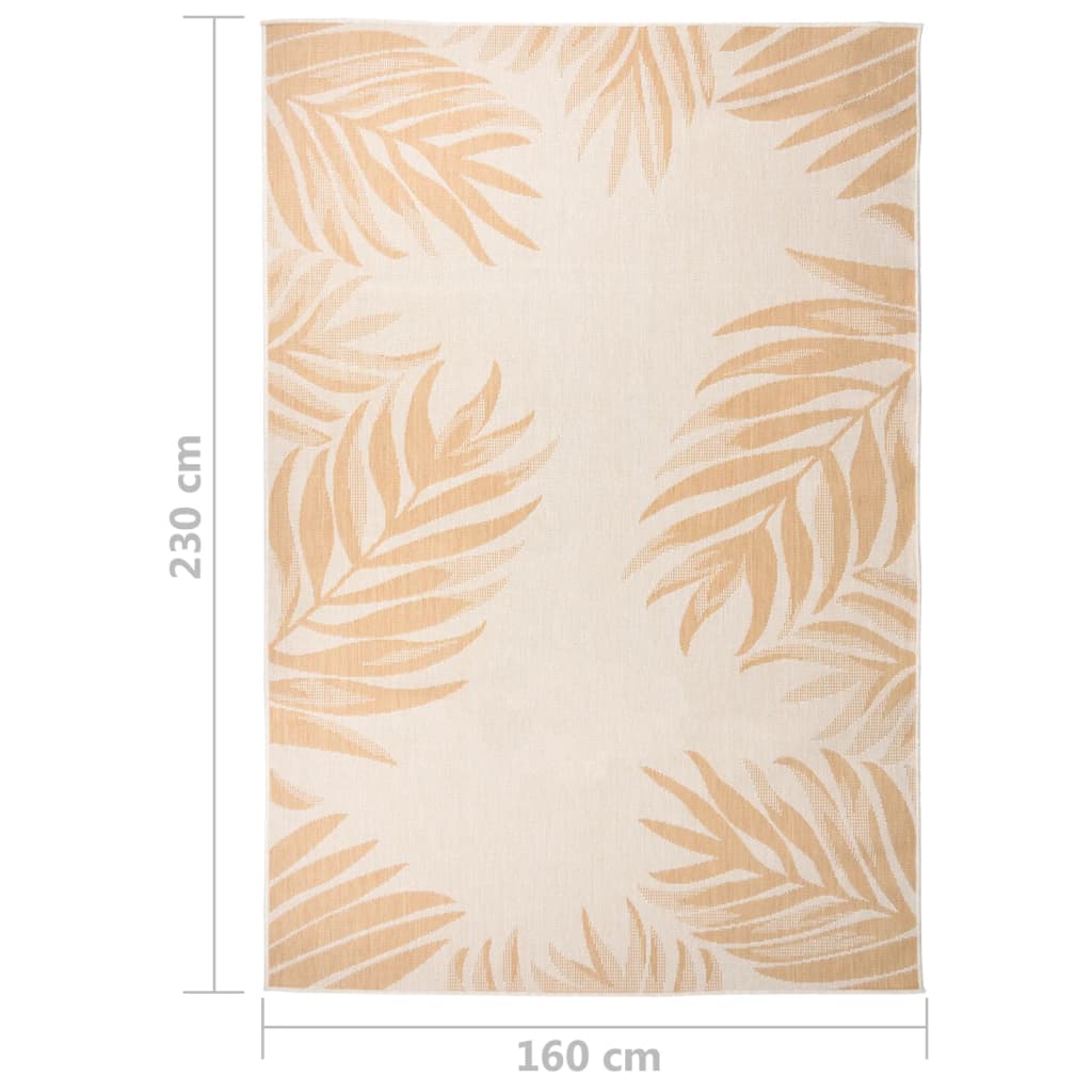Tapis d'extérieur plat tissé 160x230 cm motif feuille