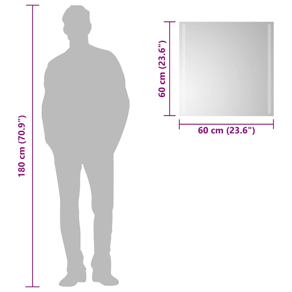 Miroir de salle de bain LED 60x60 cm