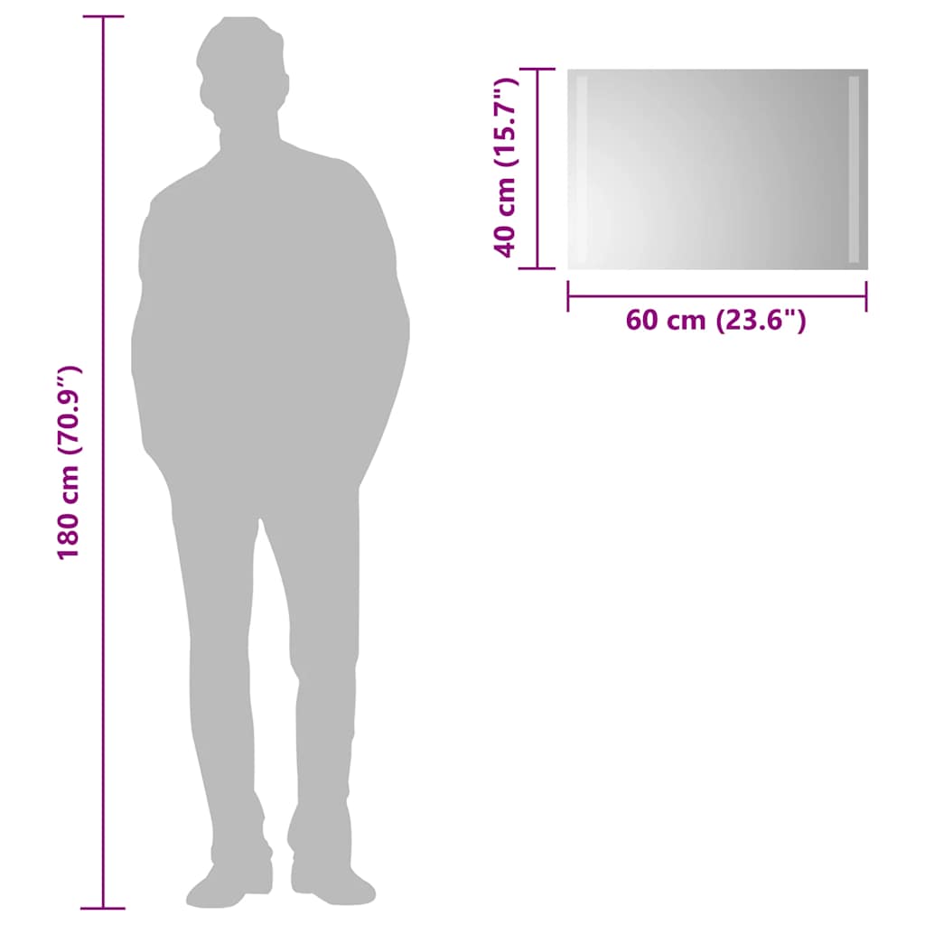 Miroir de salle de bain LED 60x40 cm