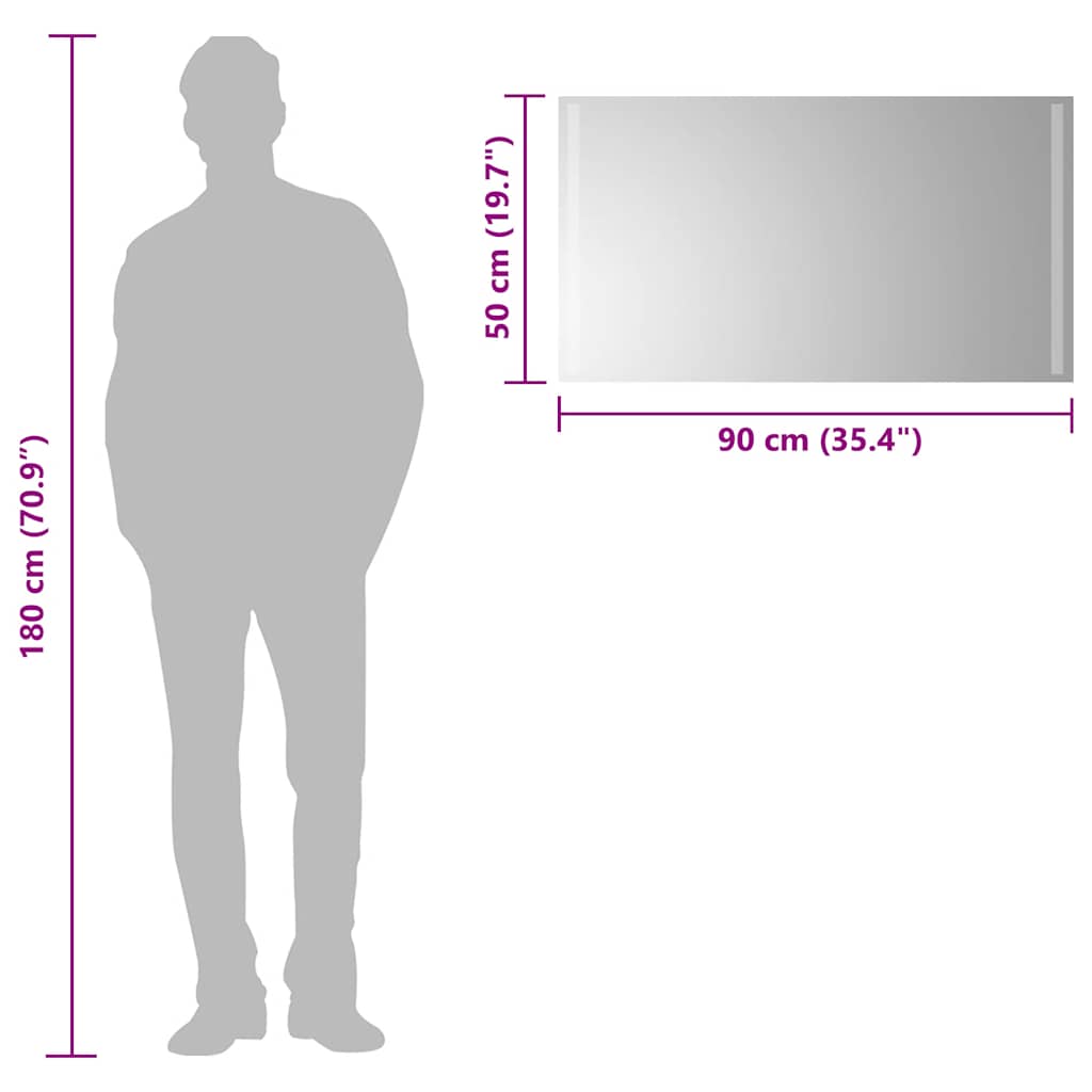 Miroir de salle de bain LED 90x50 cm