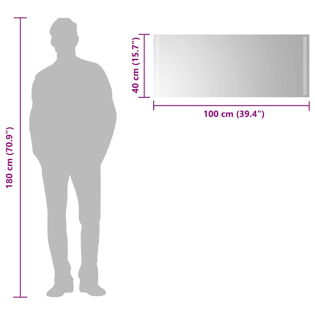 Miroir de salle de bain LED 100x40 cm