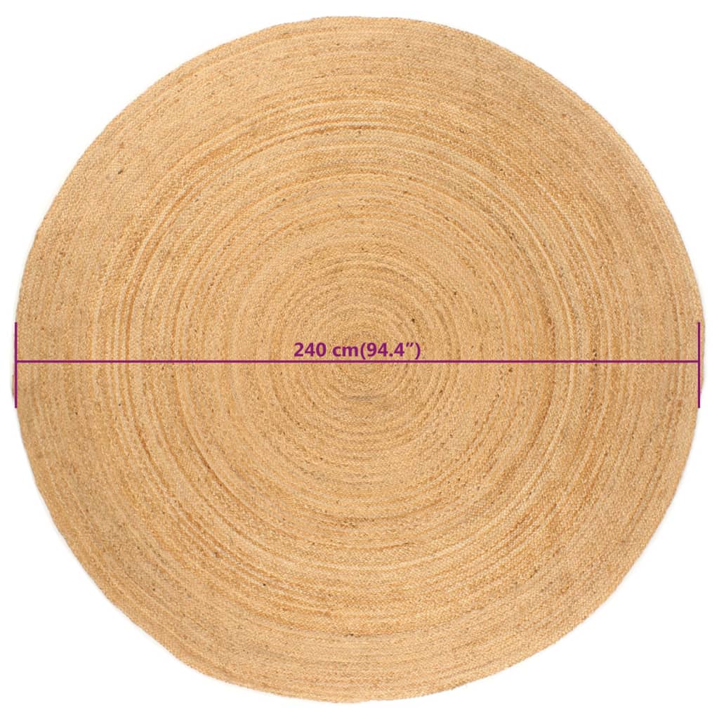 Jute Braided Rug 240 cm Round