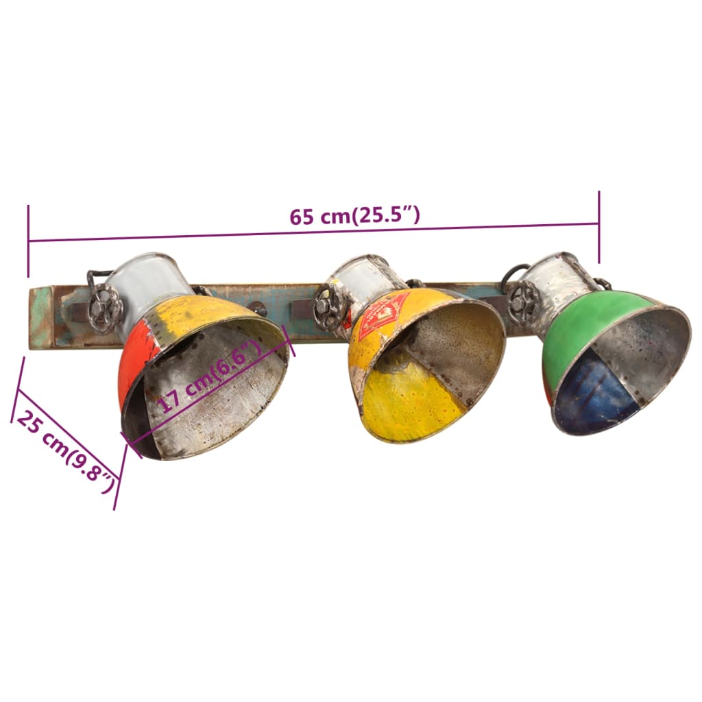 Wall Lamp Industrial Style Multicolored 65x25 cm E27