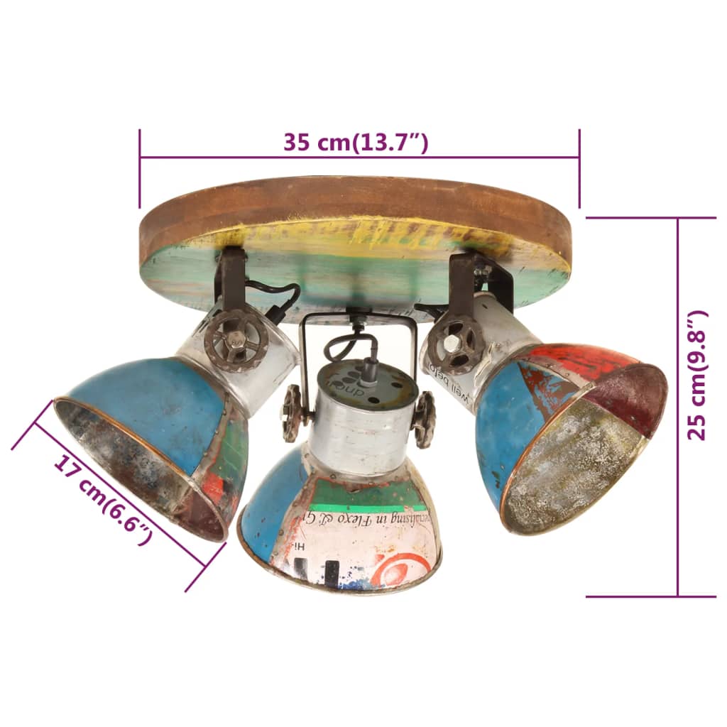 Deckenleuchte Industrie-Stil 25 W Mehrfarbig 42x25 cm E27