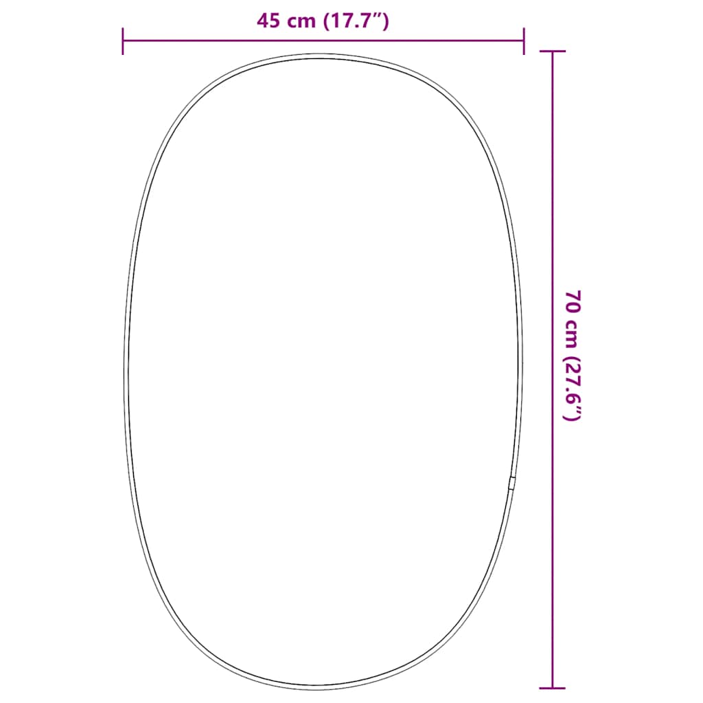 Silver Wall Mirror 70x45 cm