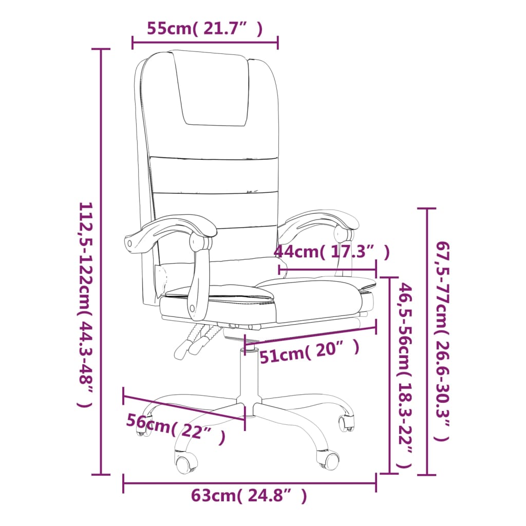 Office Chair with Massage Function Brown Fabric