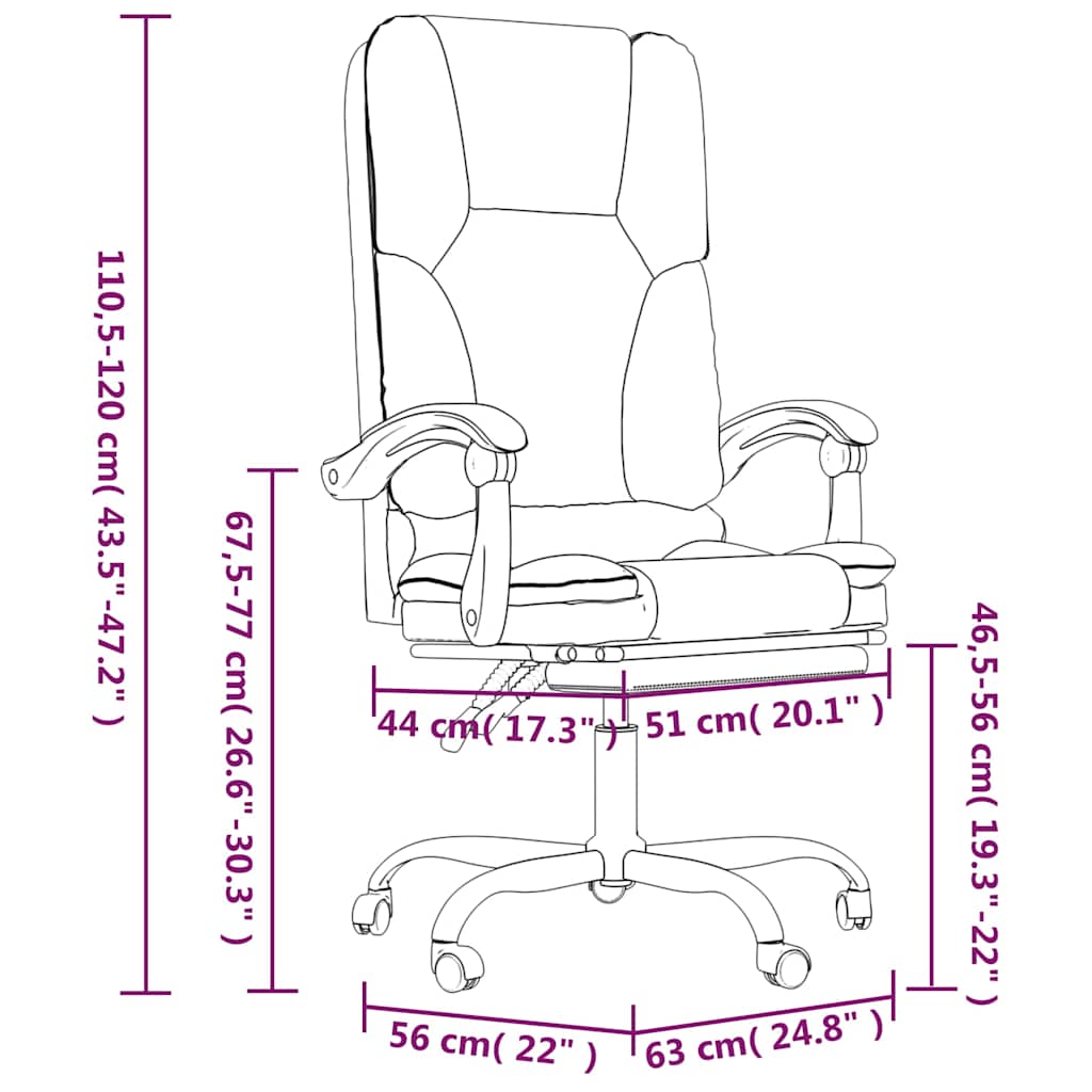 Office Chair with Massage Function Taupe Fabric
