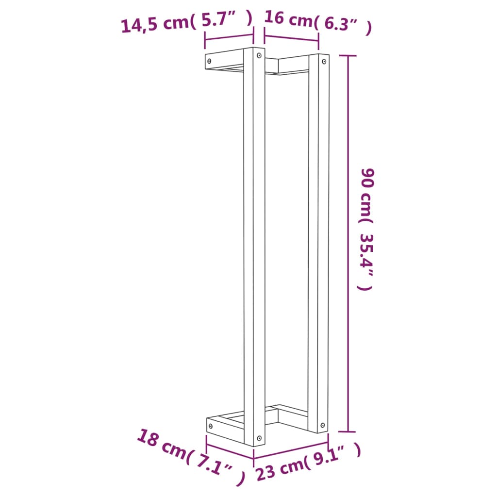 Towel holder 23x18x90 cm Solid Pine