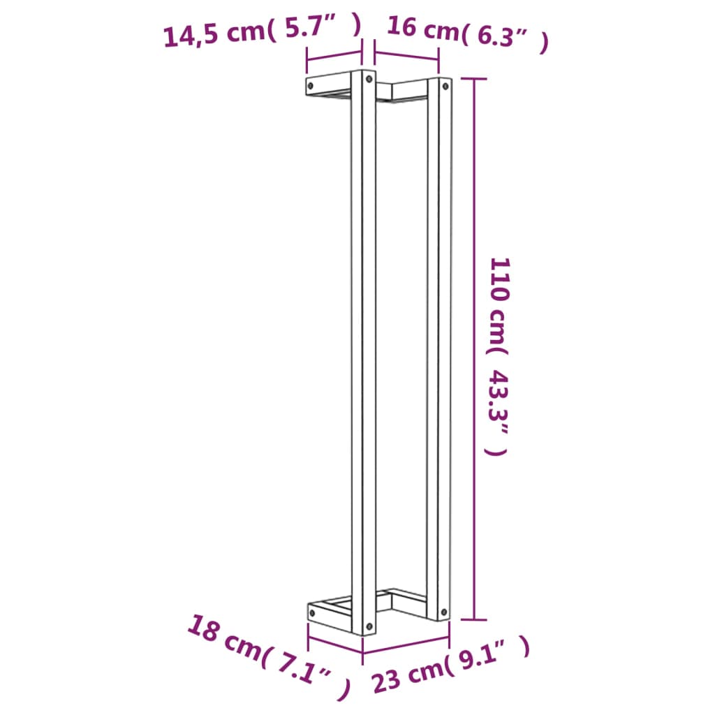 Porte-serviettes 23x18x110 cm Bois massif pin