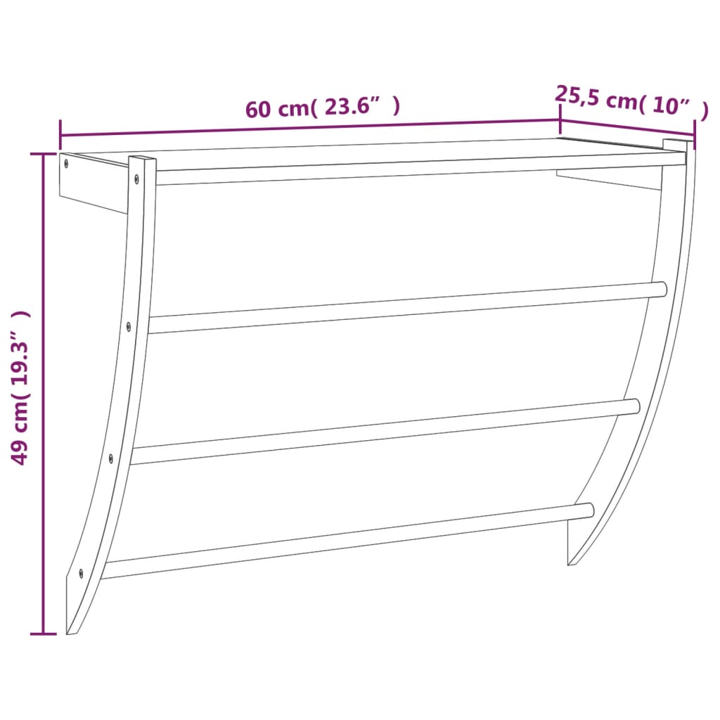 Porte-serviettes 60x25,5x49 cm Bois massif Noyer