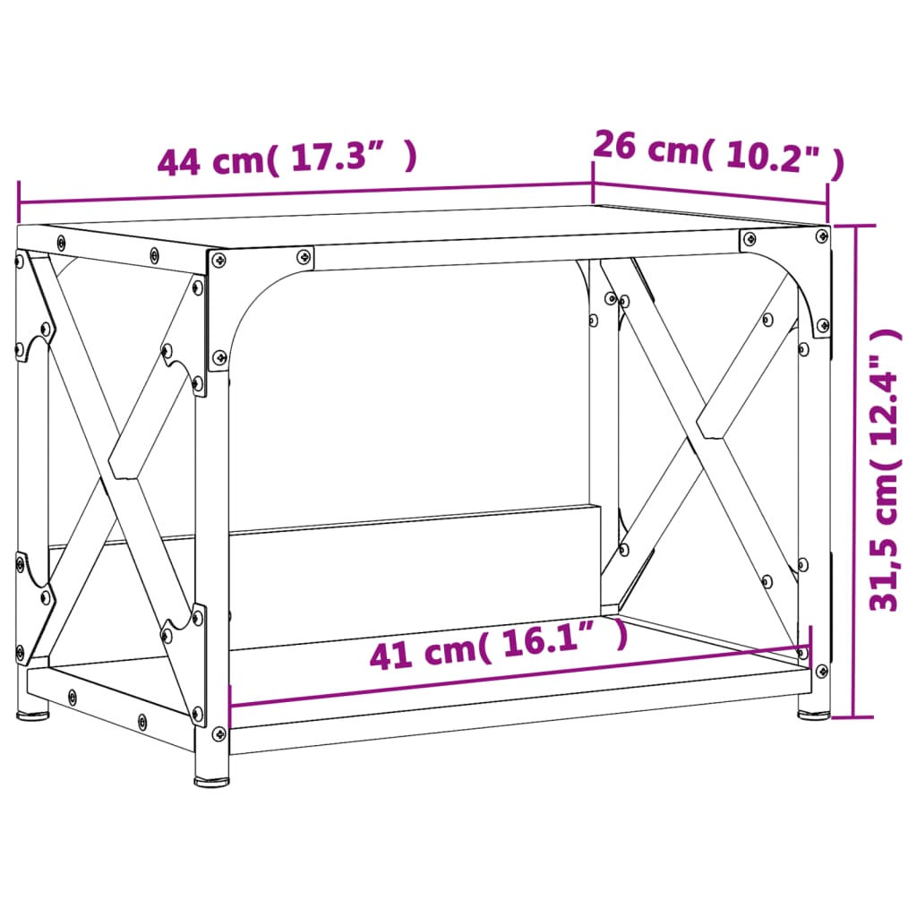 Printer Stand 2 Shelves Grey Sonoma 44x26x31.5cm Wood Material