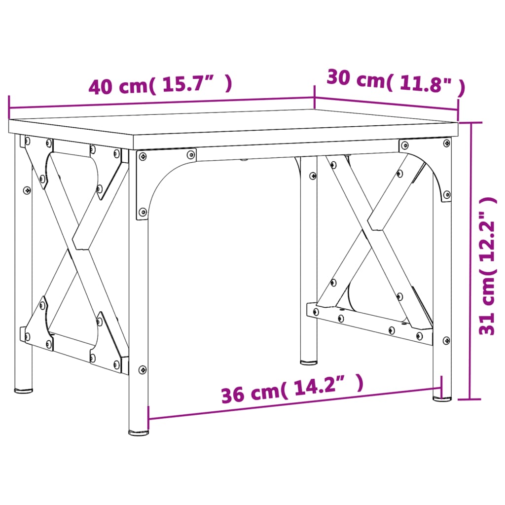 Printer Stand Brown Oak Effect 40x30x31 cm Engineered Wood