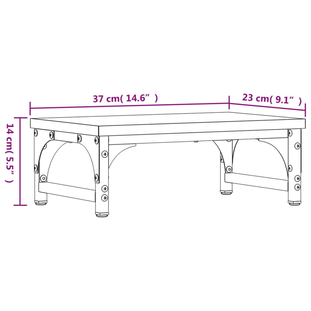 Monitor Stand Gray Sonoma 37x23x14 cm Engineered Wood
