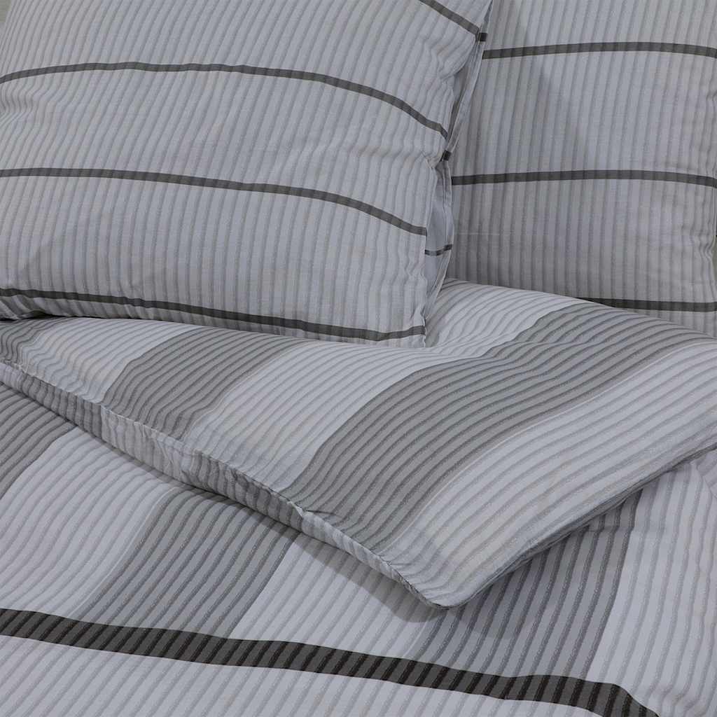 Parure de lit grise 140x200 cm Coton