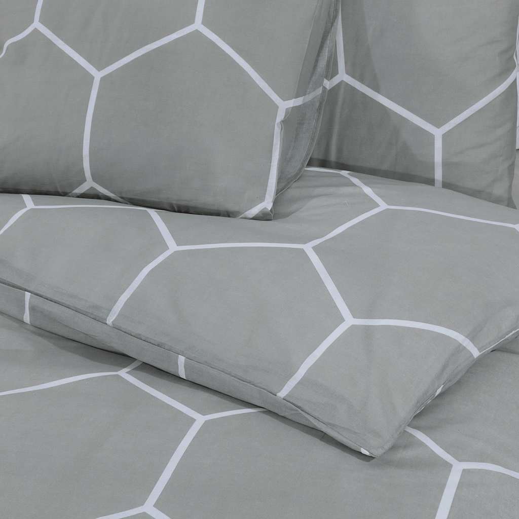 Parure de lit grise 200x200 cm coton