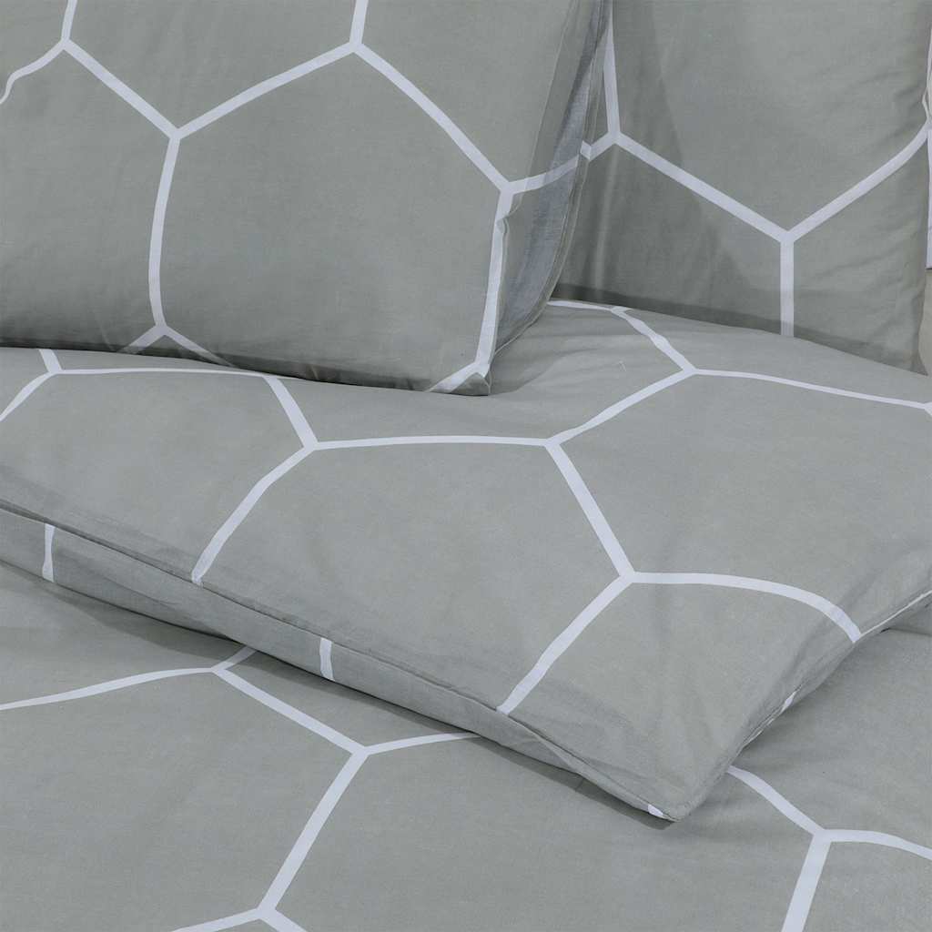 Parure de lit grise 140x200 cm coton