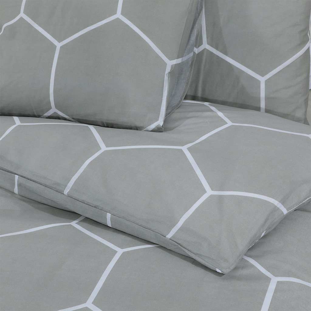 Parure de lit grise 220x240 cm coton