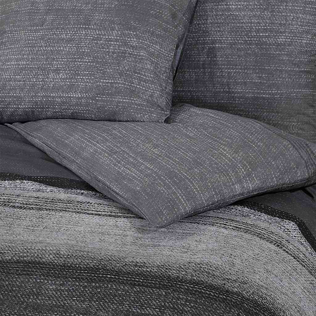 Duvet Cover Set Dark Gray 200x200 cm Cotton