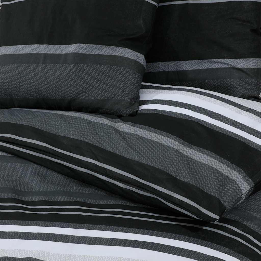 Parure de lit noir et blanc 155x220 cm coton