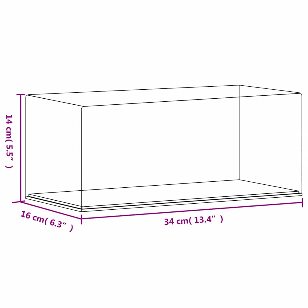 Vitrine Transparent 34x16x14 cm Acryl