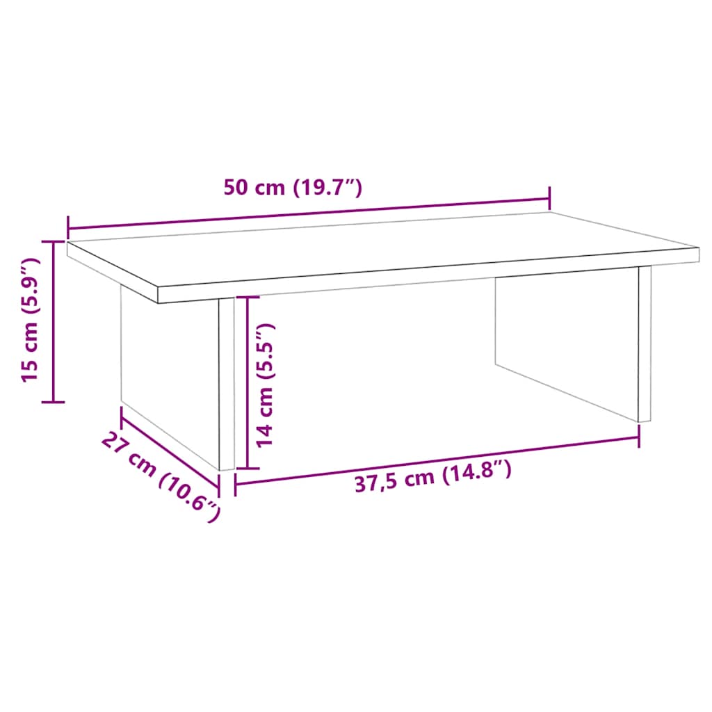 Support d'écran blanc 50x27x15 cm en pin massif