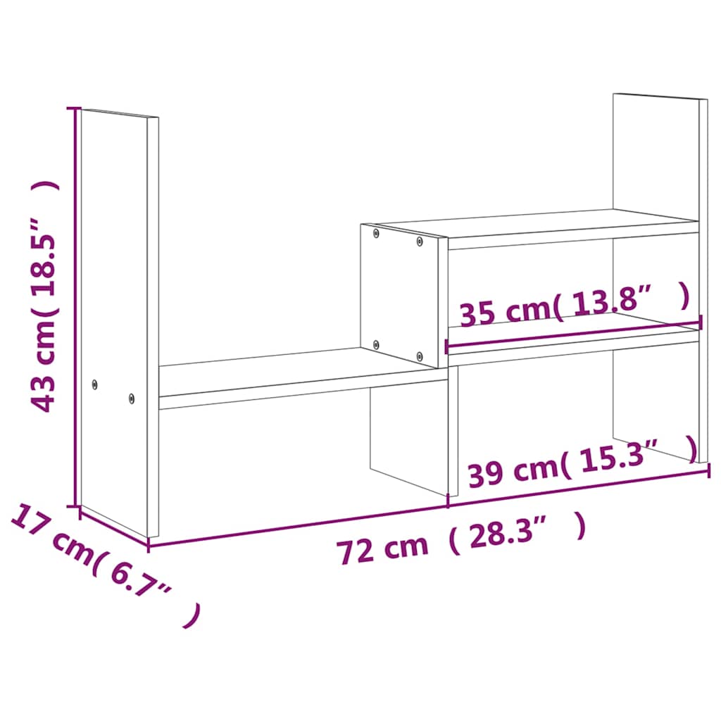 Support d'écran blanc (39-72)x17x43 cm Bois de pin massif