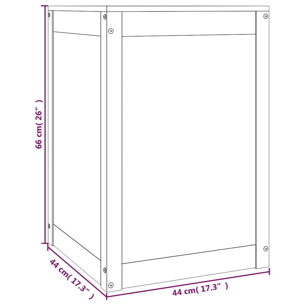 Wäschetruhe Schwarz 44x44x66 cm Massivholz Kiefer