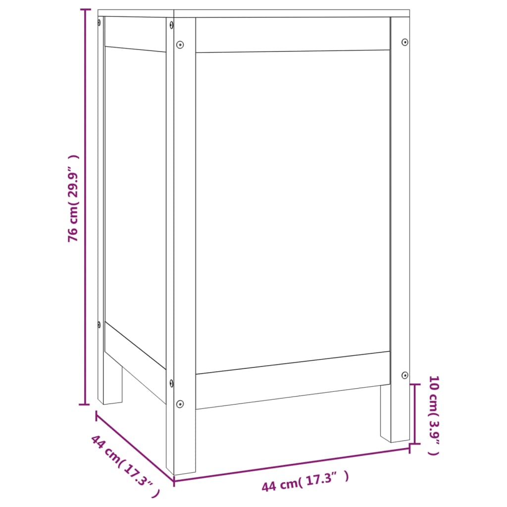 Laundry Chest 44x44x76 cm Solid Pine