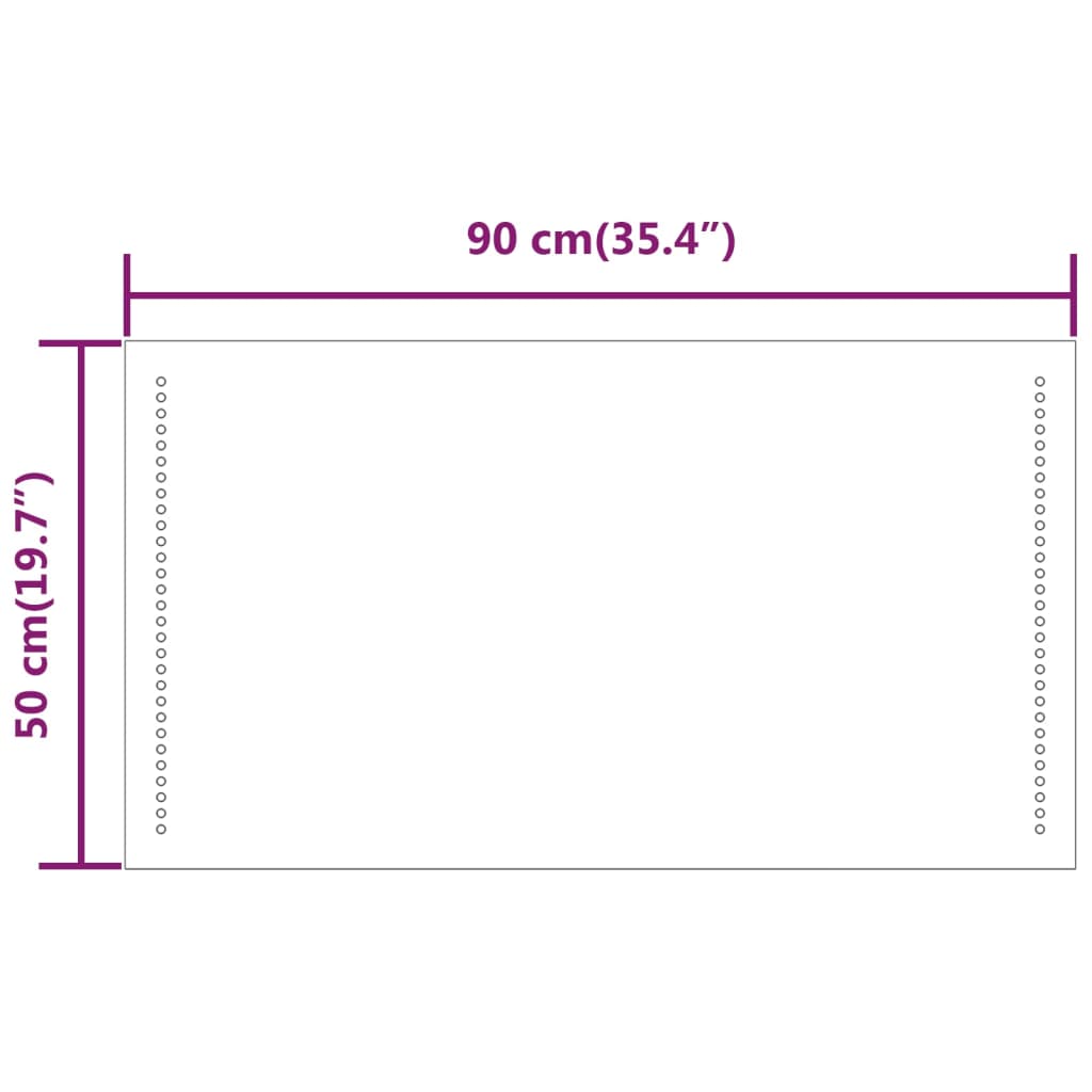 Miroir de salle de bain LED 50x90 cm